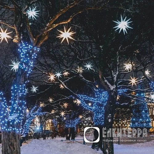 Звезда Гернгута зеленая, для улицы, 40 см